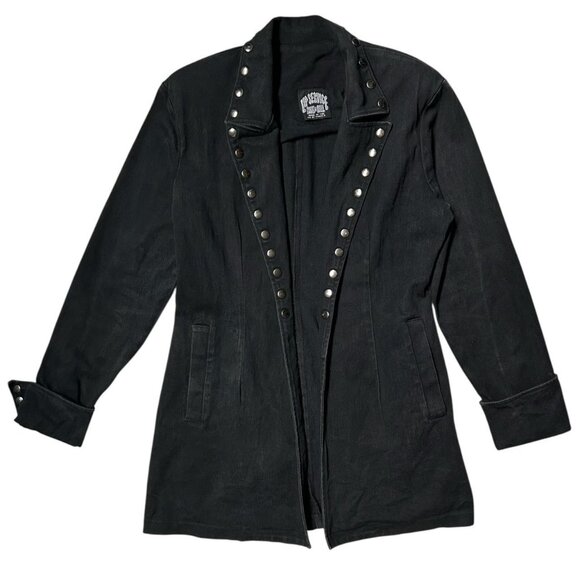 80s vintage Lip Service denim studded jacket Rock n Roll pirate goth punk jean. - Picture 3 of 7